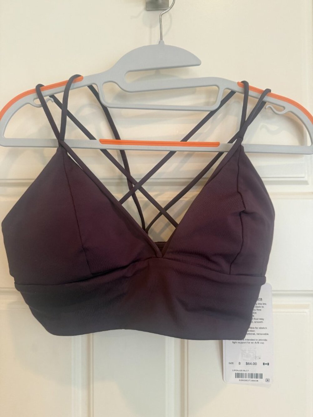 Lululemon Pushing Limits Bra Sz 8 Blackcurrent NEW! - Picture 4 of 8